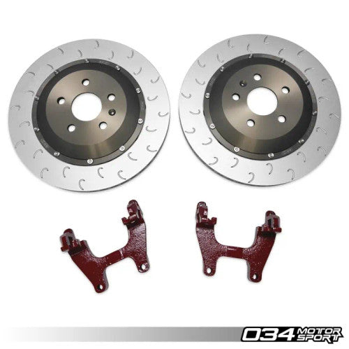034 Motorsport 355mm 2-Piece Floating Rear Brake Rotor Upgrade - Mk8 Golf R / Audi 8Y S3 - Blue