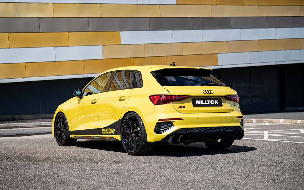 Audi S3 8Y Sportback GPF models - 80mm Non-Resonated (Louder) Cat-Back Exhaust System with Cerakote Black Trims