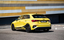 Load image into Gallery viewer, Audi S3 8Y Sportback GPF models - 80mm Resonated Cat-Back Exhaust System with Cerakote Black Trims - EC Approved