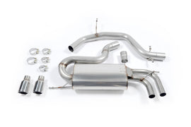Audi A3/Seat Cupra + Leon/VW Golf MK5 GTI 2.0T - Non-Resonated (Louder) Cat-Back Exhaust System with Polished Trims with Twin Polished Trims