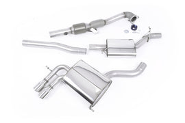 Audi A3 2.0T FSI Quattro - Resonated (Quieter) Turbo-Back Exhaust System with Hi-Flow Sports Catalyst with Polished Trims