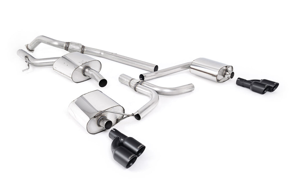 Audi A4 2.0 B8 (Tiptronic)/Audi A5 (Multitronic) S line - Cat-Back Exhaust System with Cerakote Black Quad-outlet Trims