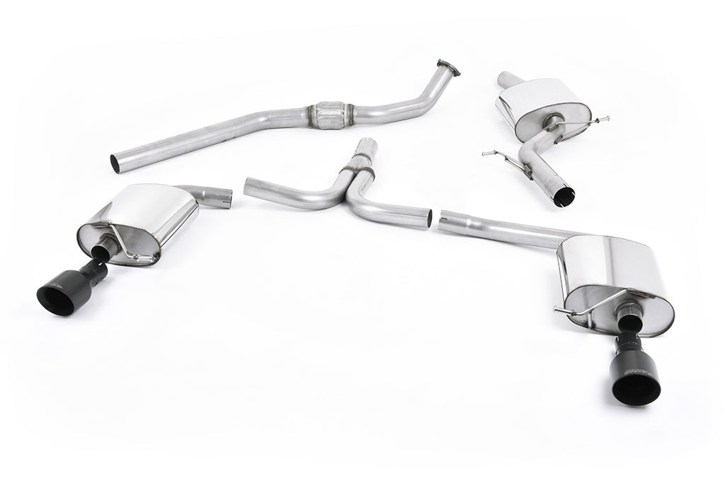 Audi A4 2.0 B8 (Tiptronic)/Audi A5 (Multitronic) S line - Cat-Back Exhaust System with  Dual-outlet Cerakote Black Trims