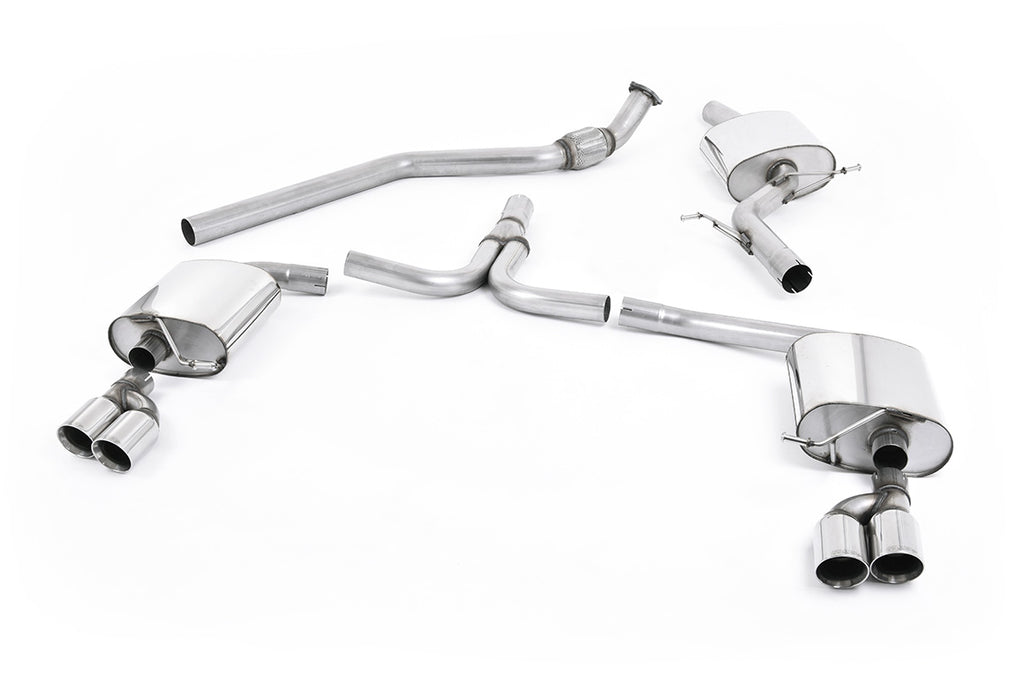 Audi A4 2.0 B8 (Tiptronic)/Audi A5 (Multitronic) S line - Cat-Back Exhaust System with Quad-outlet GT80 Trims