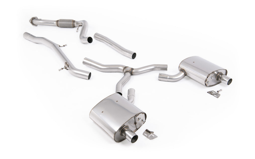 Audi A4 2.0 B9.5 Quattro - Non-Resonated (Louder) Cat-back - Fit to OE Outlets on Rear Diffuser (No Tips)