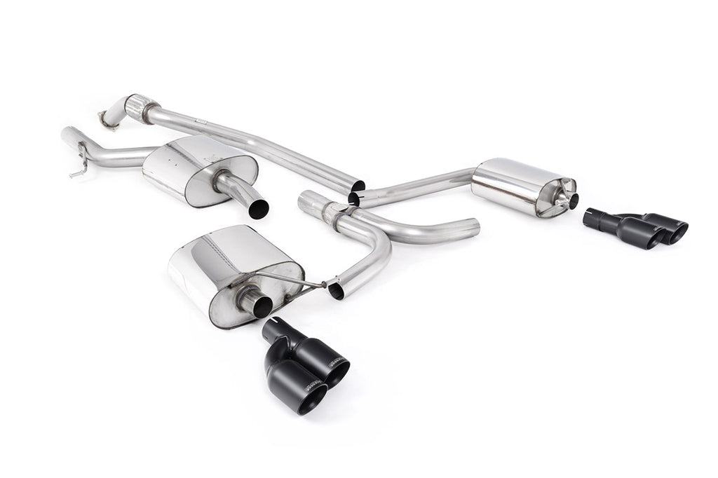 Audi A5 2.0 TFSI - Cat-Back Exhaust System with Cerakote Black Quad Outlet Trims
