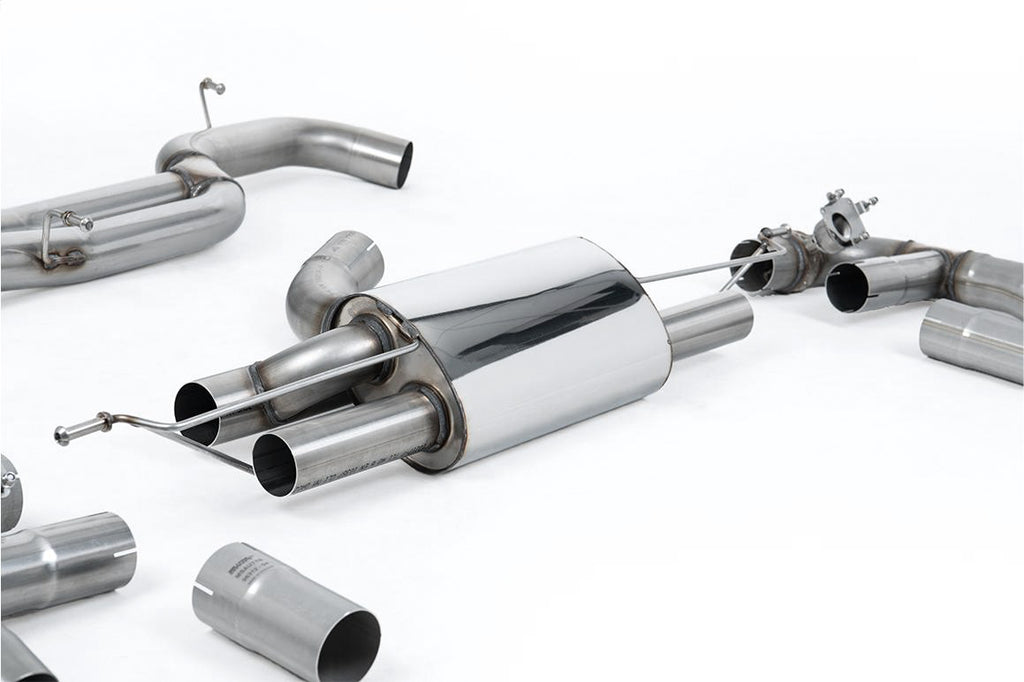 Audi RS3 8V - 80MM Race Non-Resonated (Loudest) Cat-Back Exhaust System with Burnt Titanium Trims
