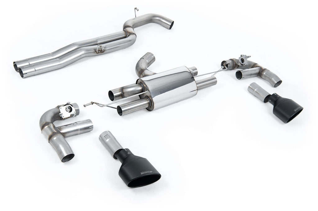 Audi RS3 8V - 80MM Race Non-Resonated (Loudest) Cat-Back Exhaust System with Cerakote Black Trims