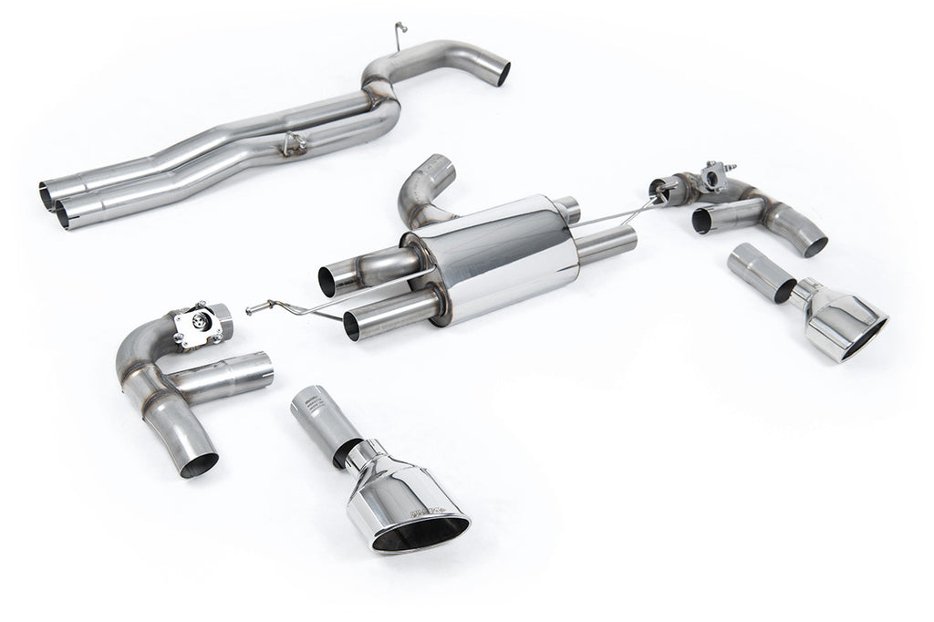Audi RS3 8V - 80MM Race Non-Resonated (Loudest) Cat-Back Exhaust System with Polished Trims