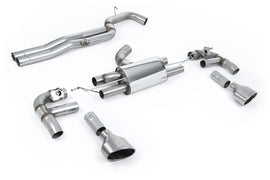 Audi RS3 8V - 80MM Race Non-Resonated (Loudest) Cat-Back Exhaust System with Titanium Trims