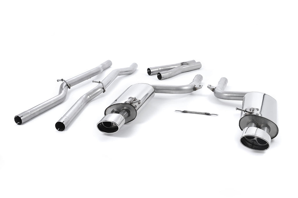 Audi RS4 B7 - Non-Valved Non-Resonated Cat-Back Exhaust System with Polished Oval Trims