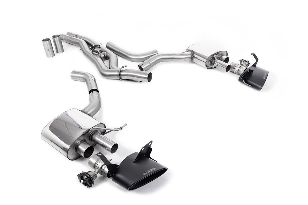 Audi RS6/RS7 C8 - Front Silencer Back System (Twin 80mm) with Cerakote Black Oval Trims