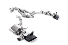 Audi RS6/RS7 C8 - Front Silencer Back System (Twin 80mm) with Cerakote Black Oval Trims