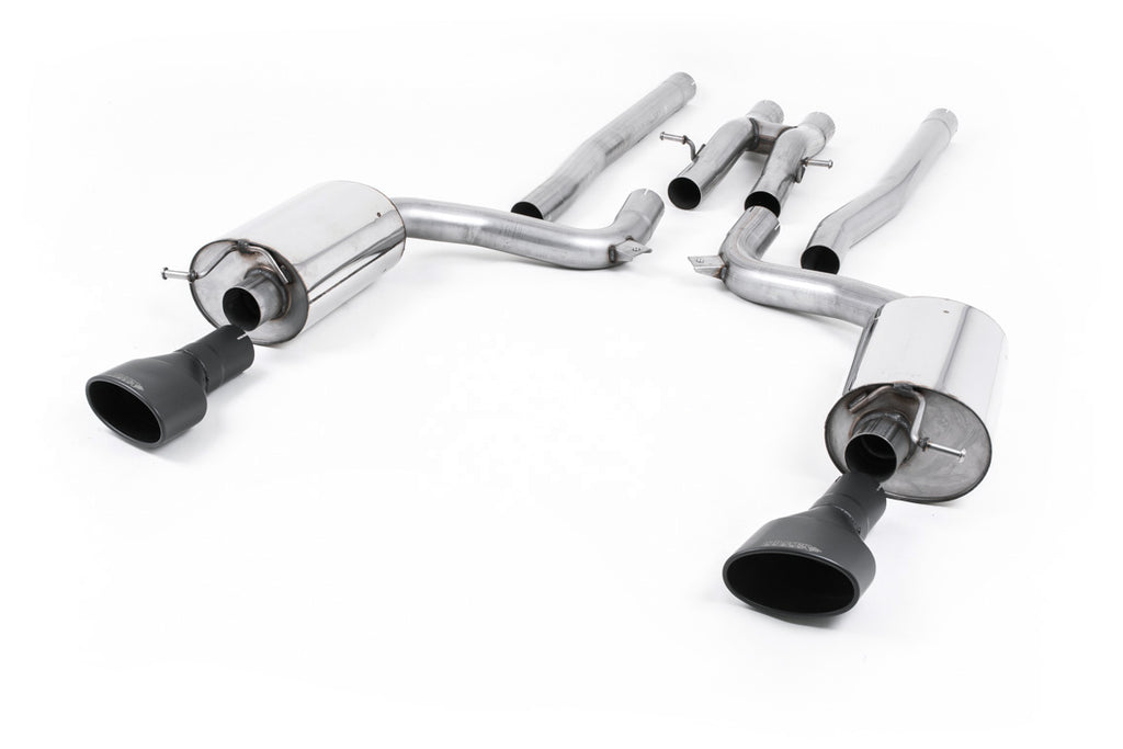 Audi RS6 C6 - Non-Resonated (Louder) Cat-Back Exhaust System with Ceramic-coated Black Satin Dual-Oval Trims