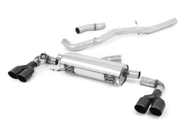 Audi S1 - Non-Resonated (Louder) Cat-Back Exhaust System with Quad Cerakote Black Round Trims