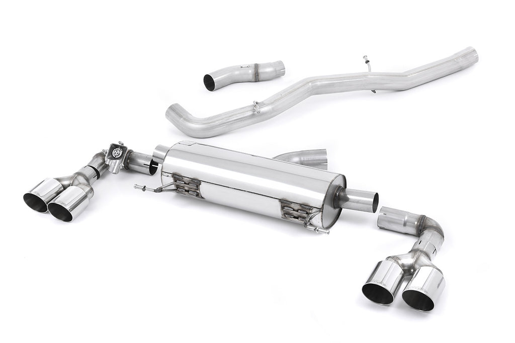 Audi S1 - Non-Resonated (Louder) Cat-Back Exhaust System with Quad Polished Round Trims
