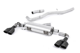 Audi S1 - Non-Resonated (Louder) Cat-Back Exhaust System with quad Cerakote Black Oval Trims