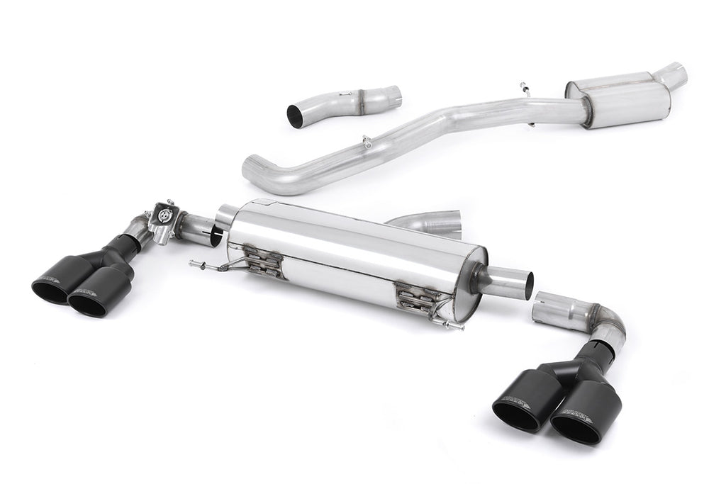 Audi S1 - Resonated (Quieter) Cat-Back Exhaust System with Quad Cerakote Black Oval Trims