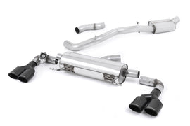 Audi S1 - Resonated (Quieter) Cat-Back Exhaust System with Quad Cerakote Black Oval Trims