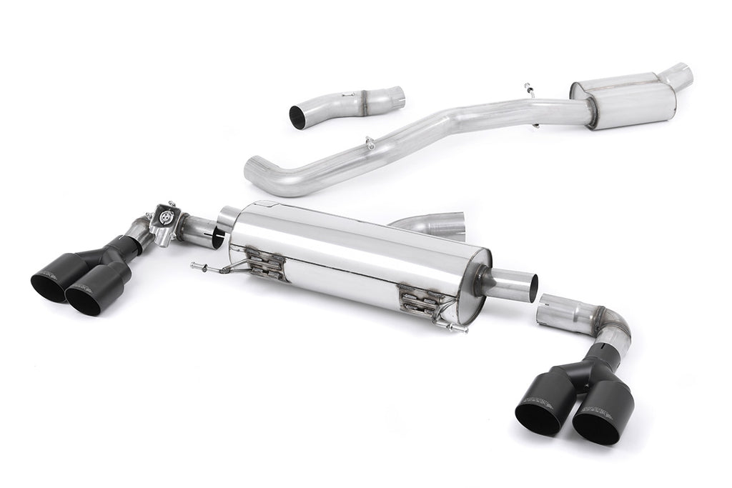 Audi S1 - Resonated (Quieter) Cat-Back Exhaust System with Quad Cerakote Black Round Trims