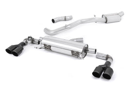Audi S1 - Resonated (Quieter) Cat-Back Exhaust System with Quad Cerakote Black Round Trims