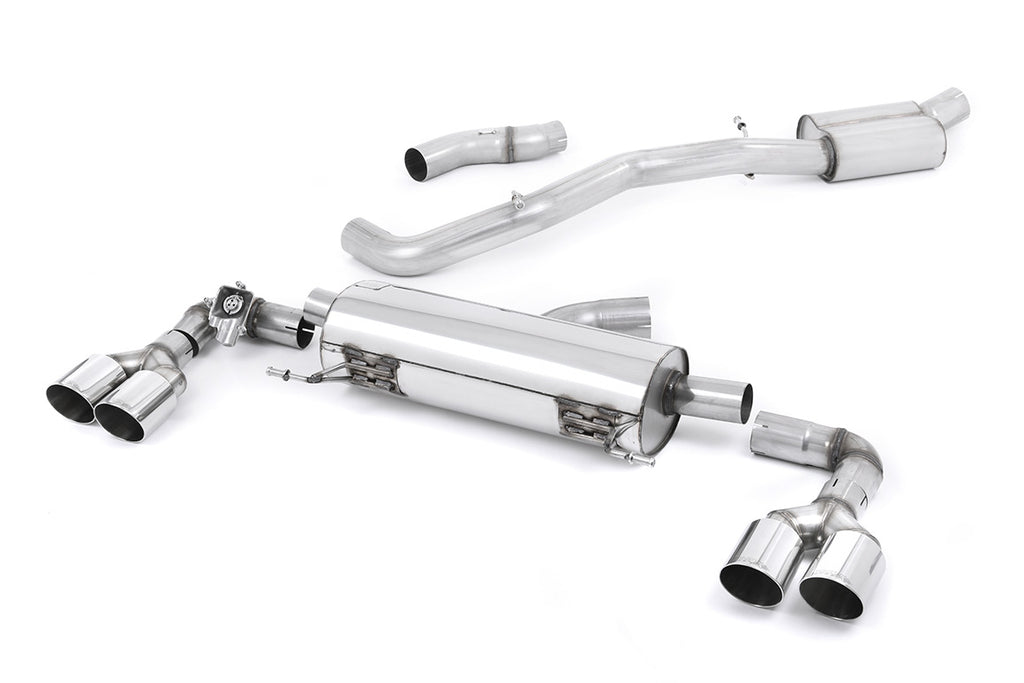 Audi S1 - Resonated (Quieter) Cat-Back Exhaust System with Quad Polished Round Trims