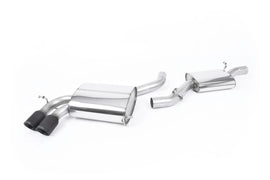 Audi S3 8P 3-door - Resonated (Quieter) Cat-Back Exhaust System with Ceramic Black Trims