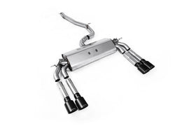 Audi S3 8V.2 - Non-Resonated (Louder) Cat-Back Exhaust System Quad Oval Cerakote Black Trims