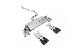 Audi S3 8V.2 - Non-Resonated (Louder) Cat-Back Exhaust System with Quad Round Cerakote Black Trims