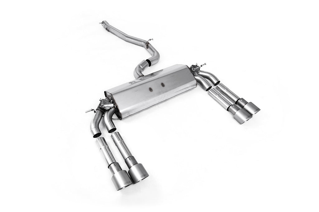 Audi S3 8V.2 - Non-Resonated (Louder) Cat-Back Exhaust System with Quad Round Titanium Trims