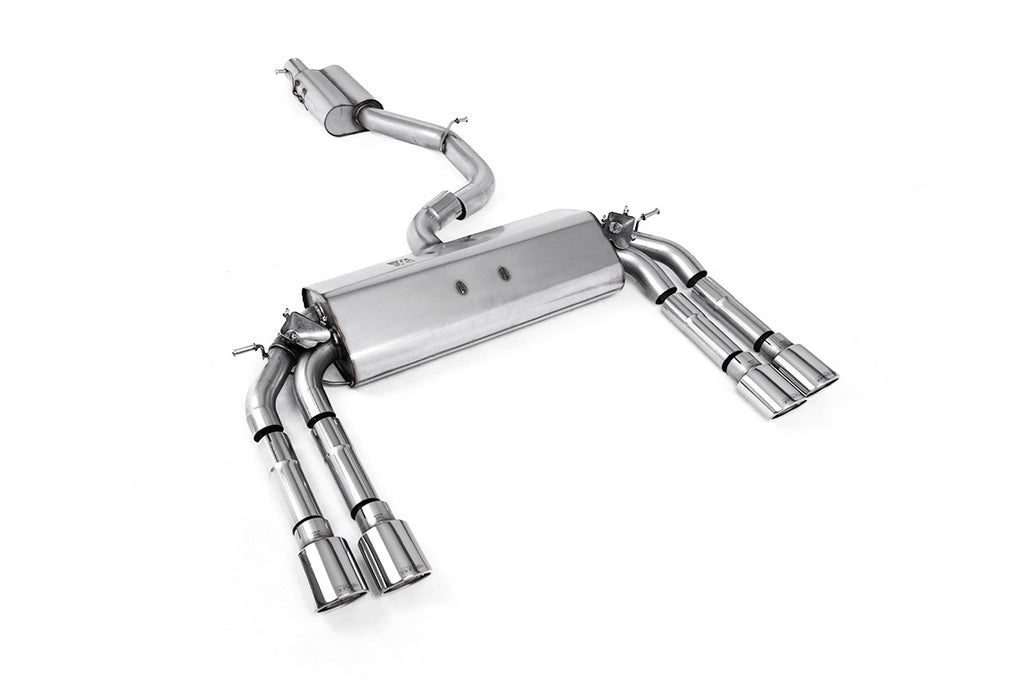 Audi S3 8V/V.2 - Resonated (Quieter) Cat-Back Exhaust System with Quad Oval Polished Trims
