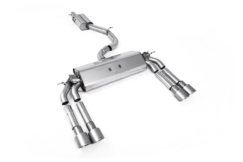 Audi S3 8V/V.2 - Resonated (Quieter) Cat-Back Exhaust System with Quad Round Titanium Trims