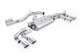 Audi S3 8Y Sportback GPF models - 80mm Non-Resonated (Louder) Cat-Back Exhaust System with Polished Ovals Trims