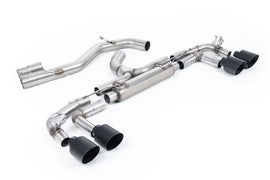 Audi S3 8Y Sportback GPF models - 'Race' 80mm Non-Resonated (Loudest) Cat-Back Exhaust System with Cerakote Black Trims