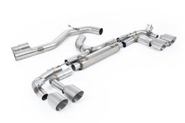 Audi S3 8Y Sportback GPF models - 'Race' 80mm Non-Resonated (Loudest) Cat-Back Exhaust System with Brushed Titanium Trims
