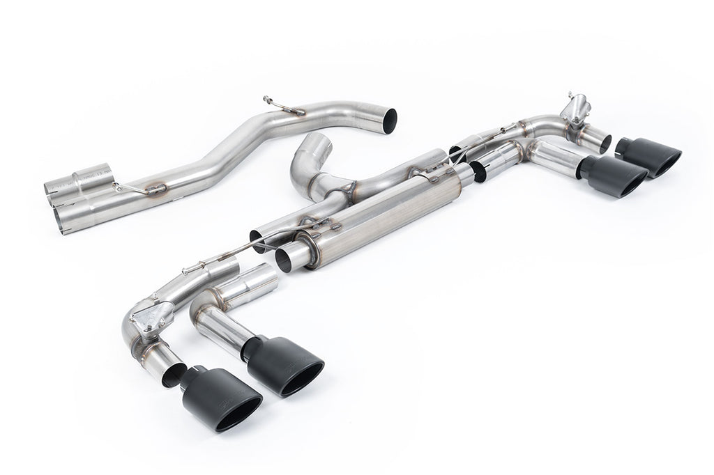 Audi S3 8Y Sportback GPF models - 'Race' 80mm Non-Resonated (Loudest) Cat-Back Exhaust System with Cerakote Oval Trims