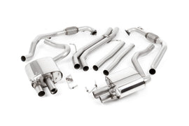 Audi S4/S5 B9 Non Sport Diff models - Non-Resonated (Louder) Cat-Back Exhaust System with Quad GT-100 Polished Trims