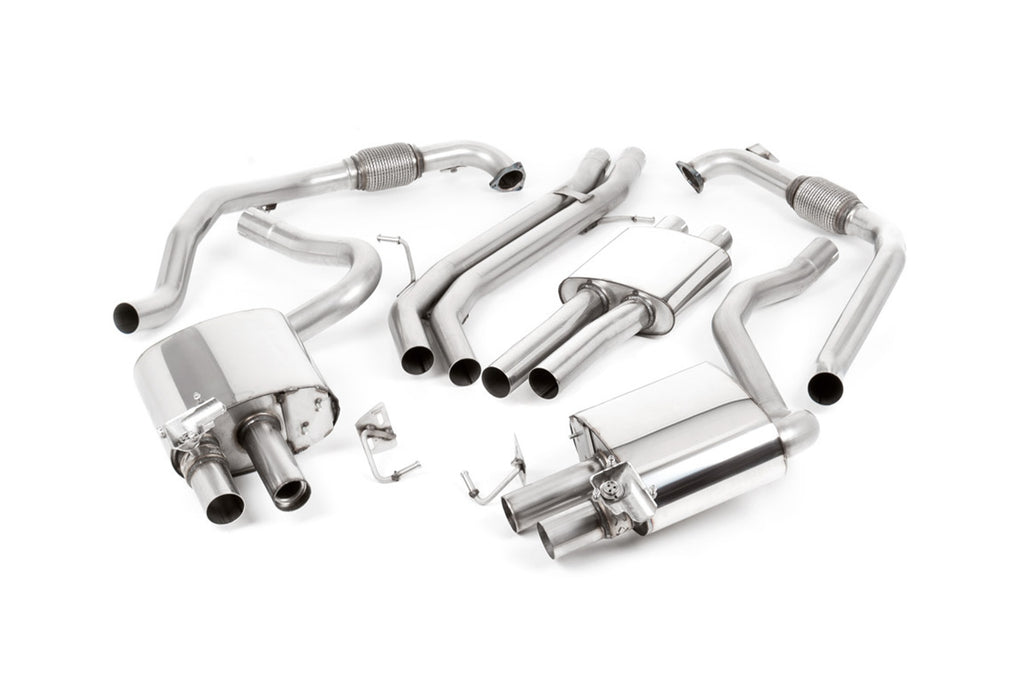 Audi S4 B9 Non sport Diff models - Resonated Cat-Back with Quad Burnt Titanium Trims