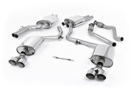 Audi S4 V6/S5 3.0 B8.5 Sportback - Resonated (Quieter) Cat-Back Exhaust System with Quad Outlet Polished Trims