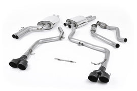Audi S4 V6/S5 3.0 B8.5 Sportback - Resonated (Quieter) Cat-Back Race Exhaust System with Quad Outlet Ceramic Black Trims