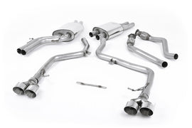 Audi S4 V6/S5 3.0 B8.5 Sportback - Resonated (Quieter) Cat-Back Race Exhaust System with Quad Outlet Polished Trims