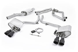 Audi S4 V6/S5 3.0 B8.5 - Valved & Resonated (Quieter) Cat-Back Exhaust System with Black Velvet Trims