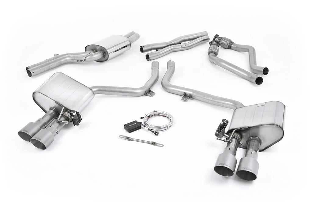 Audi S4 V6/S5 3.0 B8.5 - Valved &amp; Resonated (Quieter) Cat-Back Exhaust System with Titanium Trims