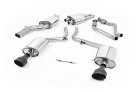 Audi S4 V6/S5 3.0 B8 Sportback - Resonated (Quieter) Cat-Back Exhaust System with Dual Oval Cerakote Black Trims