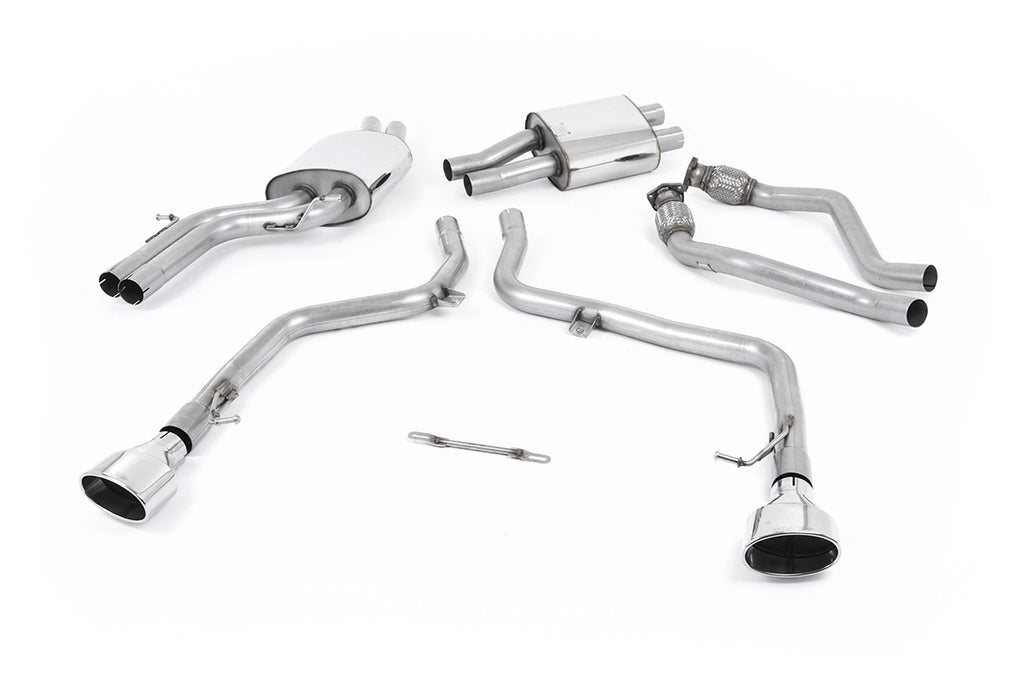 Audi S5 B8 (S tonic) - Race Non-Resonated (Louder) Cat-Back Exhaust System with Polished Oval Trims