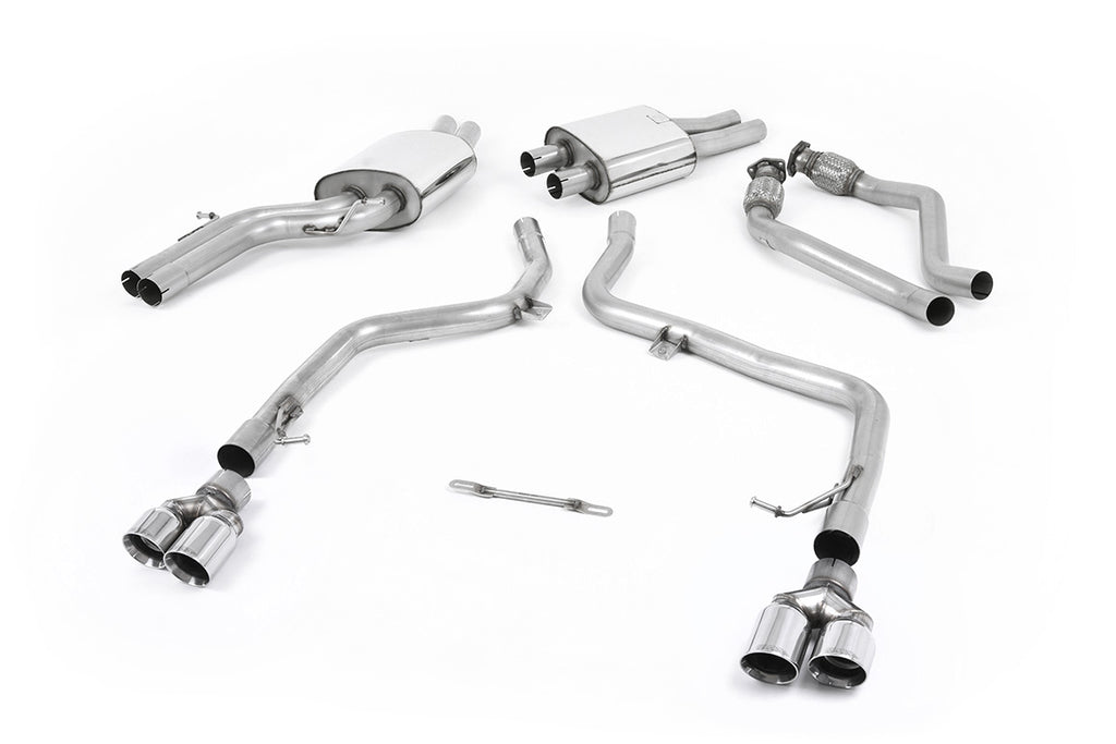 Audi S5 B8 (S tonic) - Race Non-Resonated (Louder) Cat-Back Exhaust System with Quad Polished Trims