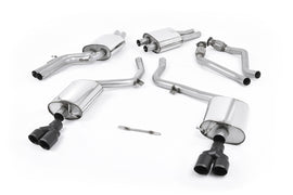 Audi S5 B8 (S tonic) - Resonated (Quieter) Cat-Back Exhaust System with Quad Cerakote Black Trims