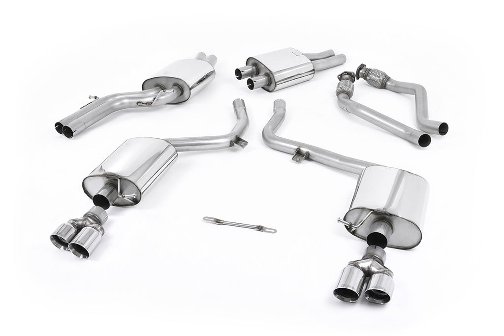 Audi S5 B8 (S tonic) - Resonated (Quieter) Cat-Back Exhaust System with Quad Polished Trims
