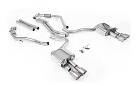 Audi S5 B9 Sport Diff models with Brace Bars - Non-Resonated Cat-Back (Louder) with Quad Brushed Titanium Trims