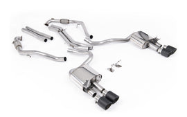 Audi S5 B9 Sport Diff models with Brace Bars - Non-Resonated Cat-Back (Louder) with Quad Carbon Trims